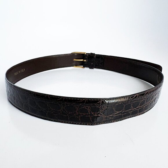 Stefano Vernizzi by Parma Belt Mens Diamante Brown Alligator - Picture 4 of 10